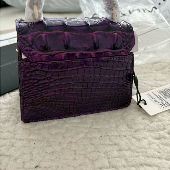Brahmin Purple Croc-Embossed Crossbody Bag - Picture 2 of 5